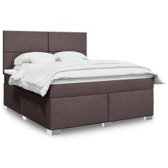vidaXL Giroletto a Molle con Materasso Marrone Scuro 180x200cm Tessuto