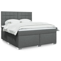 vidaXL Giroletto a Molle con Materasso Grigio Scuro 180x200 cm Tessuto