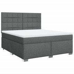 vidaXL Giroletto a Molle con Materasso Grigio Scuro 180x200 cm Tessuto