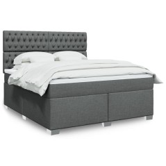 vidaXL Giroletto a Molle con Materasso Grigio Scuro 180x200 cm Tessuto