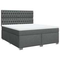 vidaXL Giroletto a Molle con Materasso Grigio Scuro 180x200 cm Tessuto