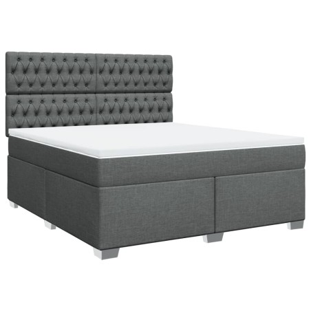 vidaXL Giroletto a Molle con Materasso Grigio Scuro 180x200 cm Tessuto