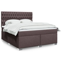 vidaXL Giroletto a Molle con Materasso Marrone Scuro 180x200cm Tessuto