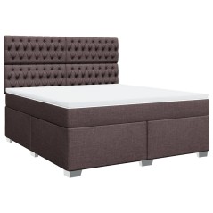 vidaXL Giroletto a Molle con Materasso Marrone Scuro 180x200cm Tessuto