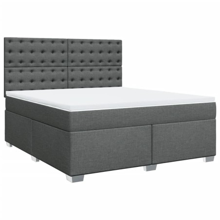 vidaXL Giroletto a Molle con Materasso Grigio Scuro 180x200 cm Tessuto