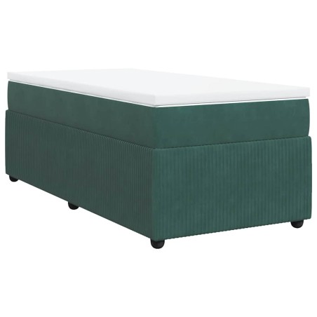 vidaXL Giroletto a Molle con Materasso Verde Scuro 80x200 cm Velluto