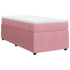 vidaXL Giroletto a Molle con Materasso Rosa 80x200 cm in Velluto