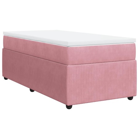 vidaXL Giroletto a Molle con Materasso Rosa 80x200 cm in Velluto