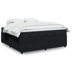 vidaXL Giroletto a Molle con Materasso Nero 180x200 cm in Velluto