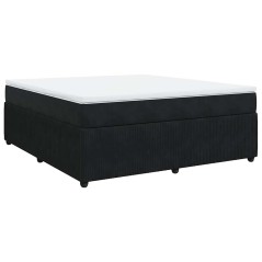 vidaXL Giroletto a Molle con Materasso Nero 180x200 cm in Velluto