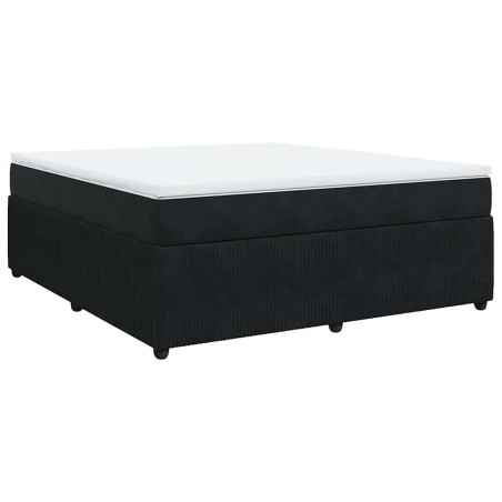 vidaXL Giroletto a Molle con Materasso Nero 180x200 cm in Velluto