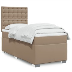 vidaXL Giroletto a Molle con Materasso Cappuccino 90x190 cm Similpelle