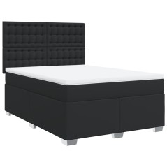 vidaXL Giroletto a Molle con Materasso Nero 140x190 cm in Similpelle