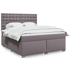 vidaXL Giroletto a Molle con Materasso Grgio 180x200 cm in Similpelle