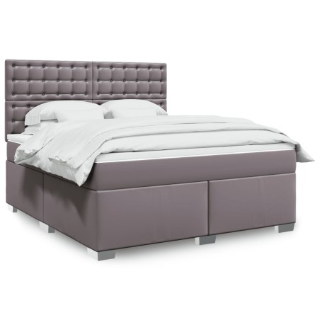 vidaXL Giroletto a Molle con Materasso Grgio 180x200 cm in Similpelle
