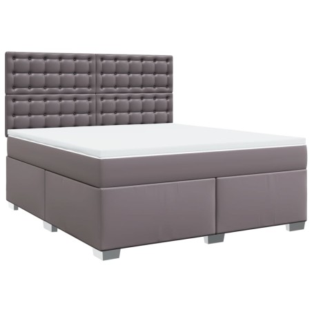 vidaXL Giroletto a Molle con Materasso Grgio 180x200 cm in Similpelle