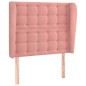 Testiera ad Orecchio Rosa 103x23x118/128 cm in Velluto