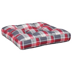 vidaXL Cuscino per Pallet a Quadri Rossi 50x50x12 cm in Tessuto