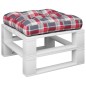 vidaXL Cuscino per Pallet a Quadri Rossi 50x50x12 cm in Tessuto