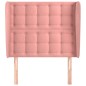 Testiera ad Orecchio Rosa 103x23x118/128 cm in Velluto