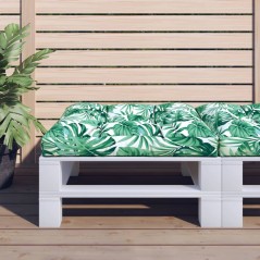 vidaXL Cuscino per Pallet con Motivo a Foglie 80x80x12 cm in Tessuto