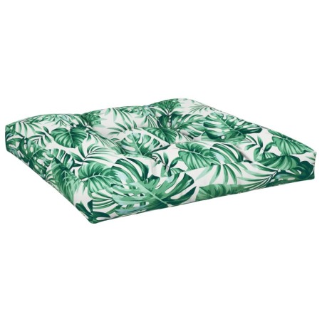 vidaXL Cuscino per Pallet con Motivo a Foglie 80x80x12 cm in Tessuto