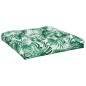 vidaXL Cuscino per Pallet con Motivo a Foglie 80x80x12 cm in Tessuto