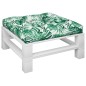 vidaXL Cuscino per Pallet con Motivo a Foglie 80x80x12 cm in Tessuto