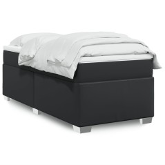 vidaXL Giroletto a Molle con Materasso Nero 100x200 cm in Similpelle
