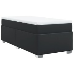 vidaXL Giroletto a Molle con Materasso Nero 100x200 cm in Similpelle