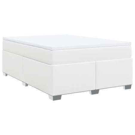 vidaXL Giroletto a Molle con Materasso Bianco 160x200 cm in Similpelle