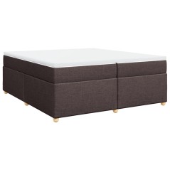 vidaXL Giroletto a Molle con Materasso Marrone Scuro 200x200cm Tessuto