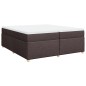 vidaXL Giroletto a Molle con Materasso Marrone Scuro 200x200cm Tessuto vidaXL Giroletto a Molle con Materasso Marrone Scuro 200x200cm Tessuto