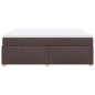vidaXL Giroletto a Molle con Materasso Marrone Scuro 200x200cm Tessuto vidaXL Giroletto a Molle con Materasso Marrone Scuro 200x200cm Tessuto