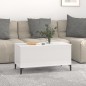Tavolino Salotto Bianco Lucido 90x44,5x45 cm Legno Multistrato Tavolino Salotto Bianco Lucido 90x44,5x45 cm Legno Multistrato