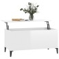 Tavolino Salotto Bianco Lucido 90x44,5x45 cm Legno Multistrato Tavolino Salotto Bianco Lucido 90x44,5x45 cm Legno Multistrato