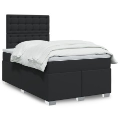 vidaXL Giroletto a Molle con Materasso Nero 120x190 cm in Similpelle