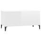 Tavolino Salotto Bianco Lucido 90x44,5x45 cm Legno Multistrato Tavolino Salotto Bianco Lucido 90x44,5x45 cm Legno Multistrato