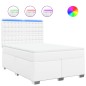 vidaXL Giroletto a Molle con Materasso Bianco 140x200 cm in Similpelle vidaXL Giroletto a Molle con Materasso Bianco 140x200 cm in Similpelle