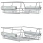 vidaXL Cestelli in Filo Metallico Estraibili 2 pz Argento 45 cm vidaXL Cestelli in Filo Metallico Estraibili 2 pz Argento 45 cm