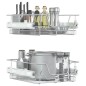 vidaXL Cestelli in Filo Metallico Estraibili 2 pz Argento 45 cm vidaXL Cestelli in Filo Metallico Estraibili 2 pz Argento 45 cm