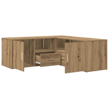 vidaXL Mobile Angolare Rovere Artigianale 200x40x45 cm in Truciolato