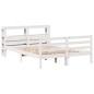 vidaXL Giroletto con Testiera Bianco 135x190 cm Legno Massello di Pino vidaXL Giroletto con Testiera Bianco 135x190 cm Legno Massello di Pino