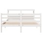 vidaXL Giroletto con Testiera Bianco 135x190 cm Legno Massello di Pino vidaXL Giroletto con Testiera Bianco 135x190 cm Legno Massello di Pino
