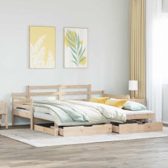 vidaXL Divano Letto Estraibile con Cassetti senza Materasso 90x190 cm