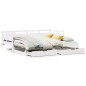 vidaXL Letto Estraibile con Cassetti senza Materasso Bianco 90x190 cm vidaXL Letto Estraibile con Cassetti senza Materasso Bianco 90x190 cm