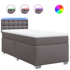 vidaXL Giroletto a Molle con Materasso Grigio 90x190 cm in Similpelle
