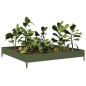 vidaXL Fioriera Rialzata Giardino Verde Oliva 100x100x18,5 cm Acciaio vidaXL Fioriera Rialzata Giardino Verde Oliva 100x100x18,5 cm Acciaio