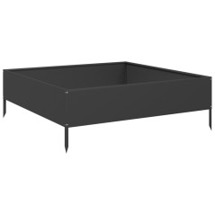 vidaXL Fioriera Rialzata da Giardino Nera 100x100x33,5 cm in Acciaio