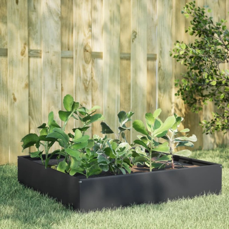 vidaXL Fioriera Rialzata da Giardino Antracite 100x100x33,5cm Acciaio vidaXL Fioriera Rialzata da Giardino Antracite 100x100x33,5cm Acciaio